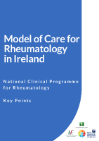Model of Care for Rheumatology in Ireland Key Points front page preview
              